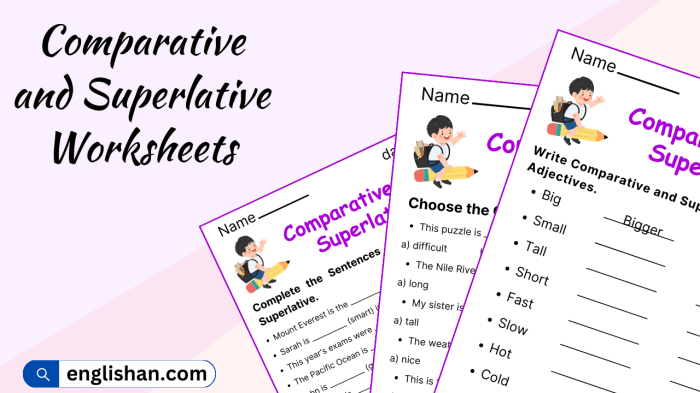 Comparative and superlative fill in the blanks